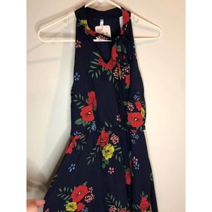 DNA Couture Small Halter Floral Navy Mini Dress  Nadine West Small
